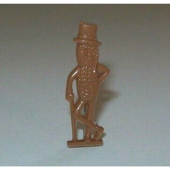Mr Peanut Brown Lapel Pin Planters Nuts Pinback Original Plastic Vintage 1950's - Picture 1 of 5